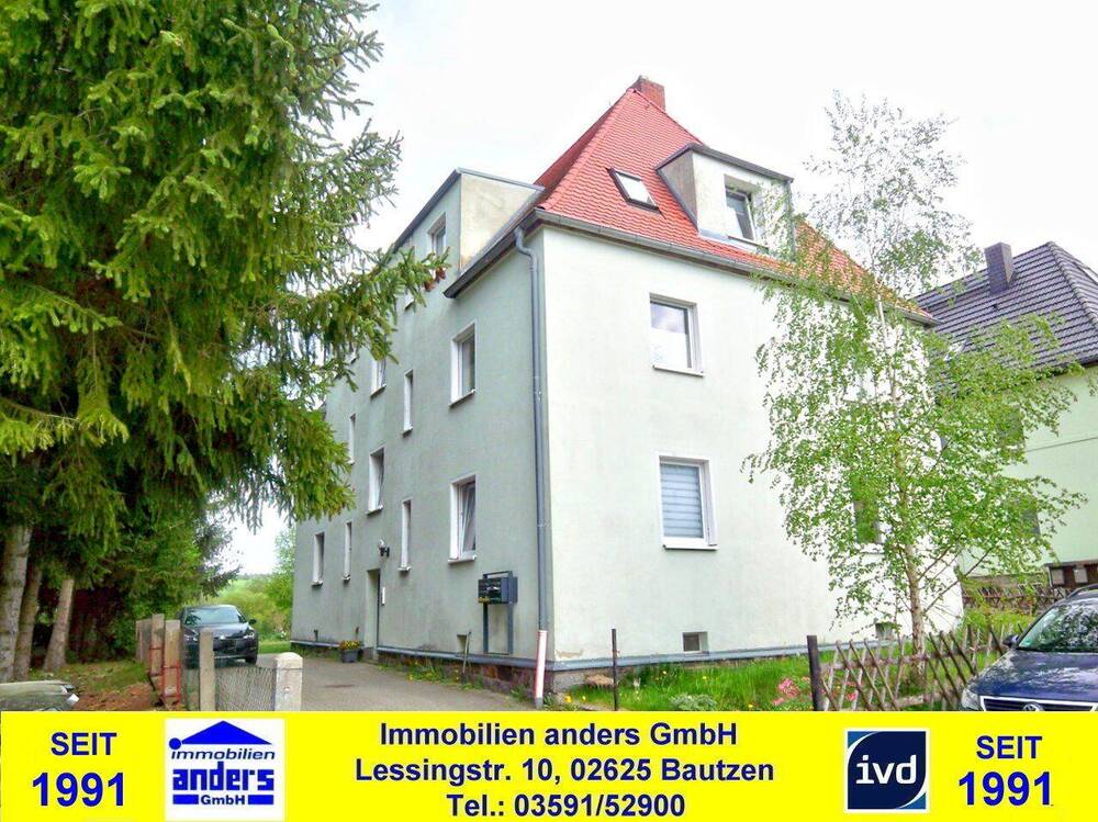 Thumbnail-Moderne 2-Raum-Wohnung mit gemeinschaftlichen Wiesengrundstück in Großpostwitz