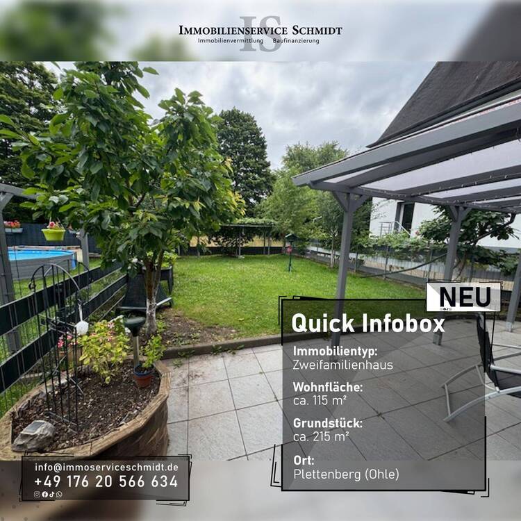 Thumbnail-Geräumiges und gepflegtes Zweifamilienhaus auf einem toll angelegten Grundstück in der Stadt Plettenberg (Ohle)