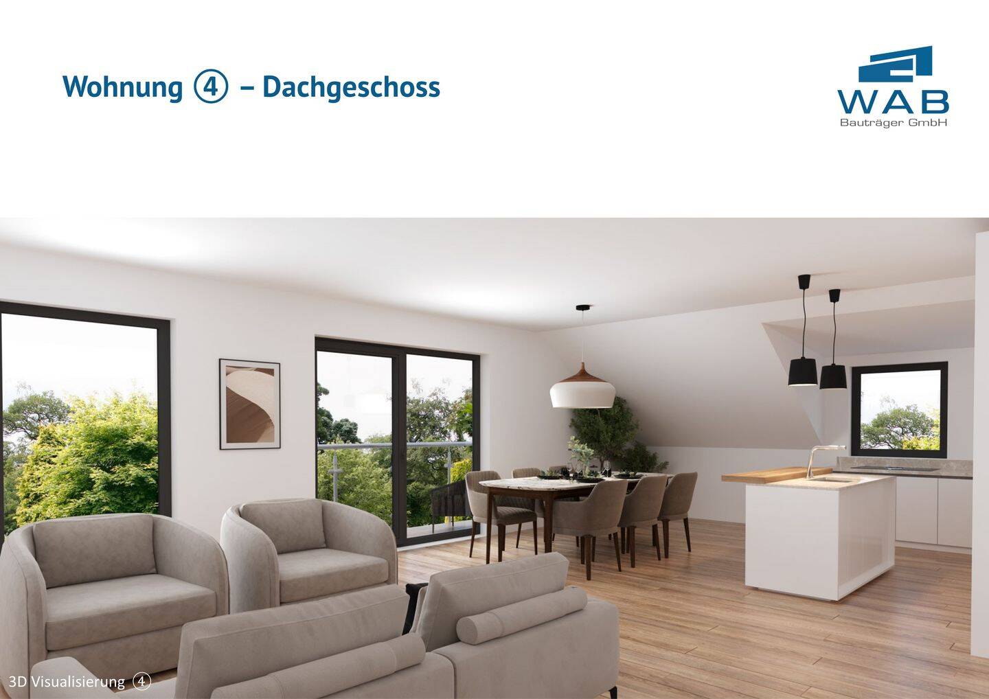 Thumbnail-4-Zimmer Neubau Luxuswohnung (4), mit 2 Balkonen im Dachgeschoß