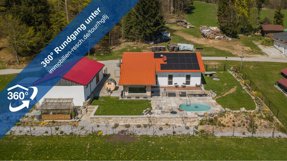 Thumbnail-Wegscheid: Wohnen mit Panorama: Moderner Bungalow mit Pool, Sauna & traumhaftem Alpenblick