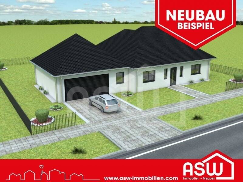 Thumbnail-Musterhaus! Neubaubungalow mit Doppelgarage und freiem Feldblick in Südlage