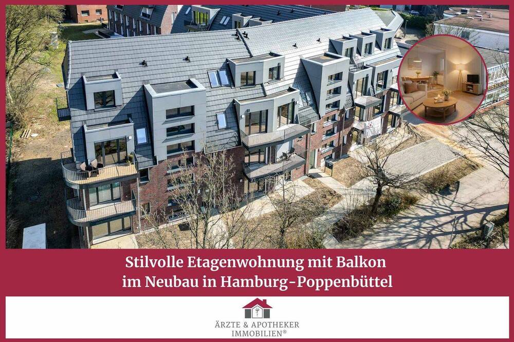 Thumbnail-Stilvolle Etagenwohnung mit Balkon im Neubau in Hamburg-Poppenbüttel