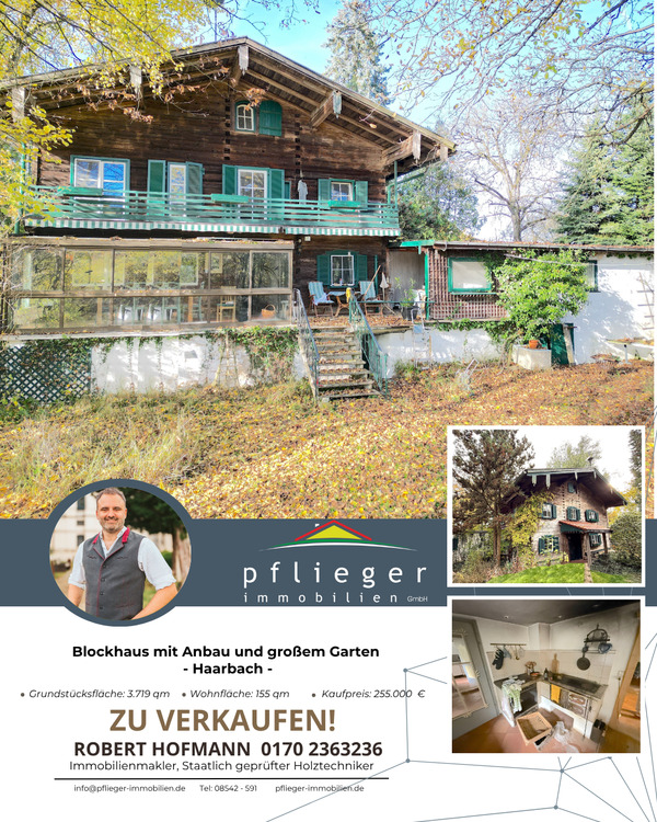 Thumbnail-Blockhaus mit Anbau und großem Garten