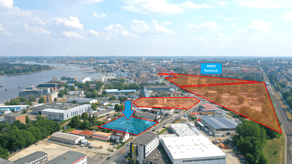 Thumbnail-HRO-CITY-Neubaugrundstück für 6 Geschosse und 7.600 m² BGF für Büro und Gewerbe mit Warnowblick