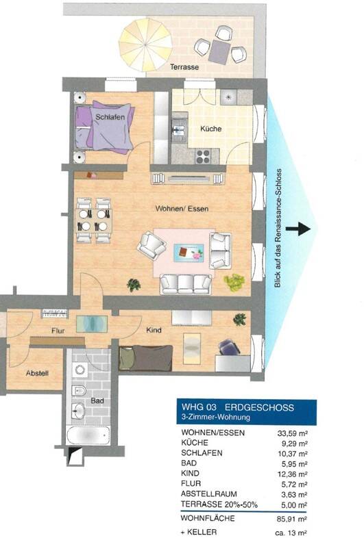 Thumbnail-Attraktive 3 Raumwohnung im Schönfelder Hochland