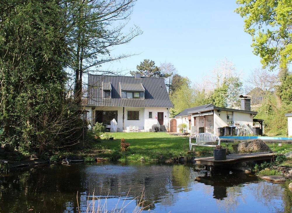 Gartenansicht Teich Pool