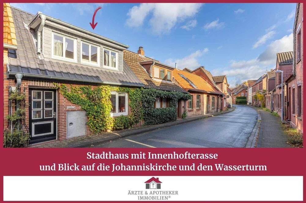 Thumbnail-Stadthaus mit Innenhofterasse und Blick auf die Johanniskirche und den Wasserturm