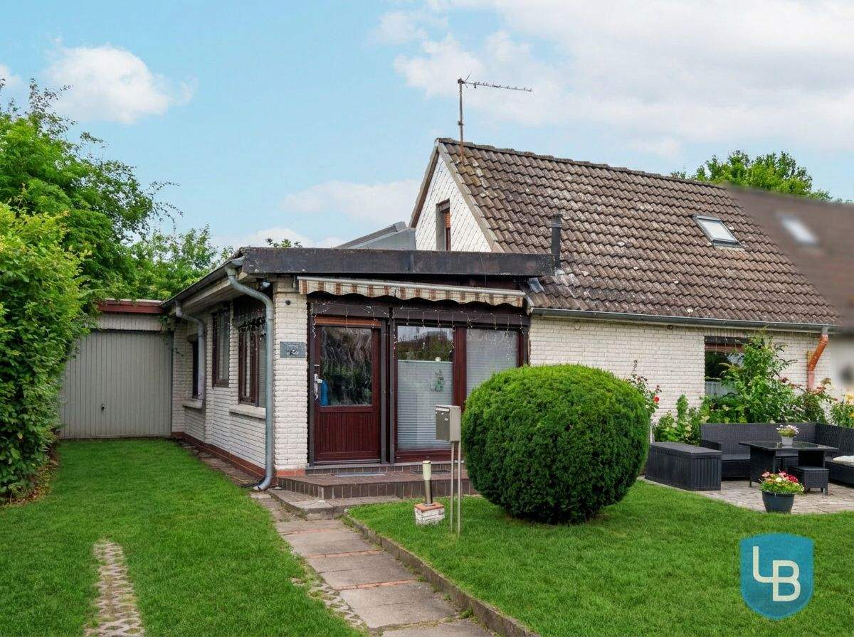 Thumbnail-Wohnen auf einer Ebene: DHH mit pflegeleichtem Garten