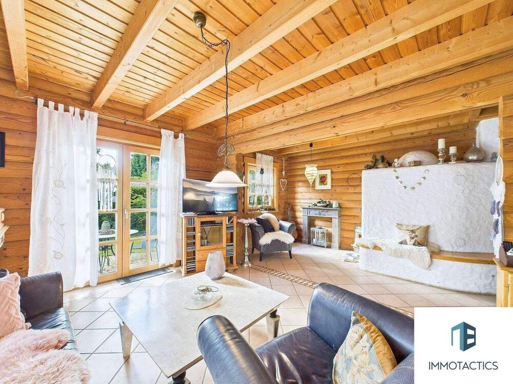 Thumbnail-Familienfreundliches Holzhaus aus finnischem Qualitätsvollholz - großer Garten, Sauna & Kamin