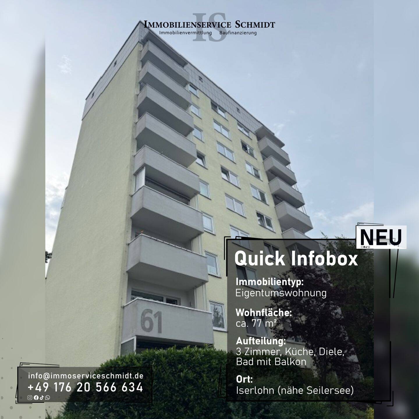 Thumbnail-Vermietete und gepflegte Eigentumswohnung in guter Lage der Stadt Iserlohn (Nähe Seilersee)