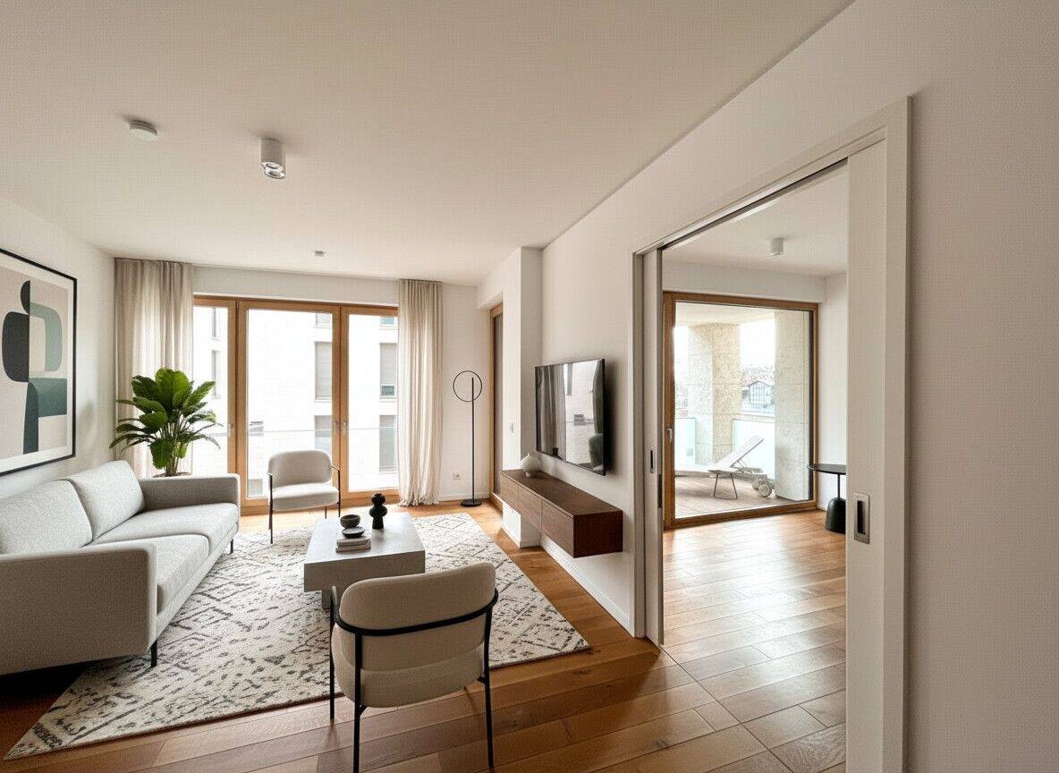 Thumbnail-Moderne Zwei-Zimmer-Wohnung mit Loggia und Tiefgaragenplatz im Maintor