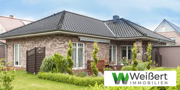 Thumbnail-Komfort auf einer Ebene - 3-Zimmer-Winkelbungalow Niedrigenergiehaus EH 40 mit Wärmepumpe und PV - Neubauplanung