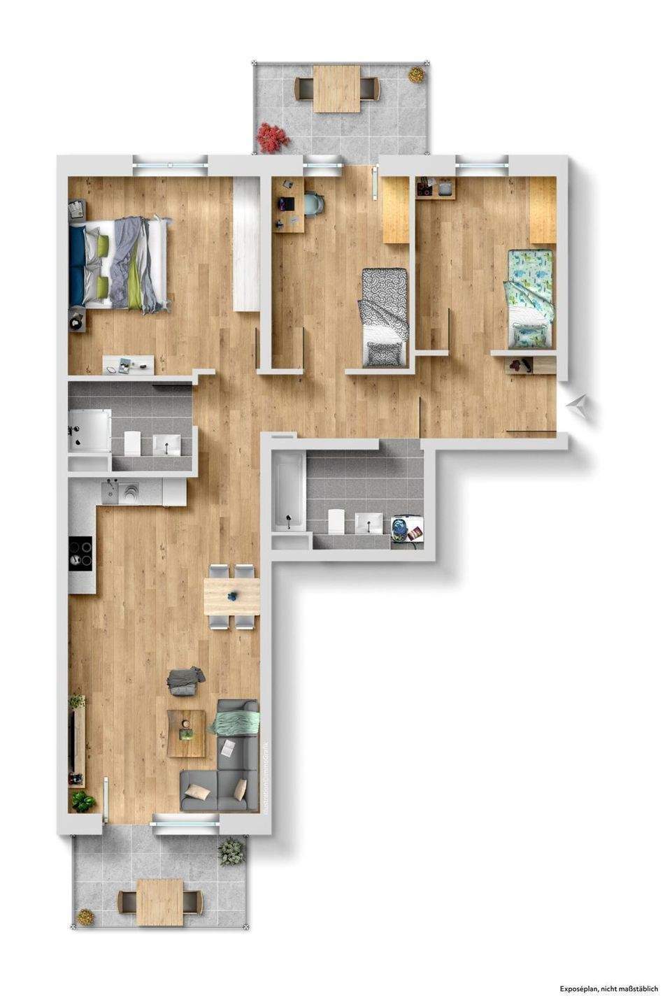 Thumbnail-Moderne 4-Zi.-Wohnung im Erdgeschoss mit 2 Terrassen