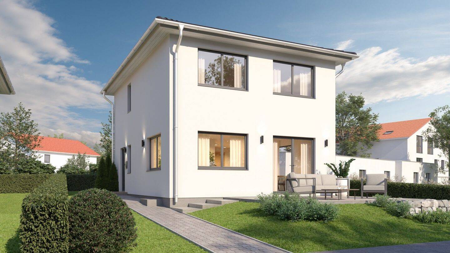 Hausansicht mit Terrasse