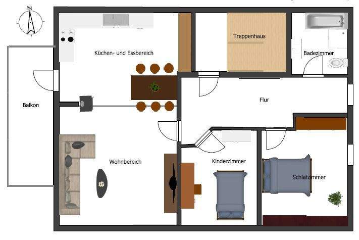Thumbnail-Vermietete 3-Zimmer-Dachgeschosswohnung mit Balkon, großem Garten und Stellplatz
