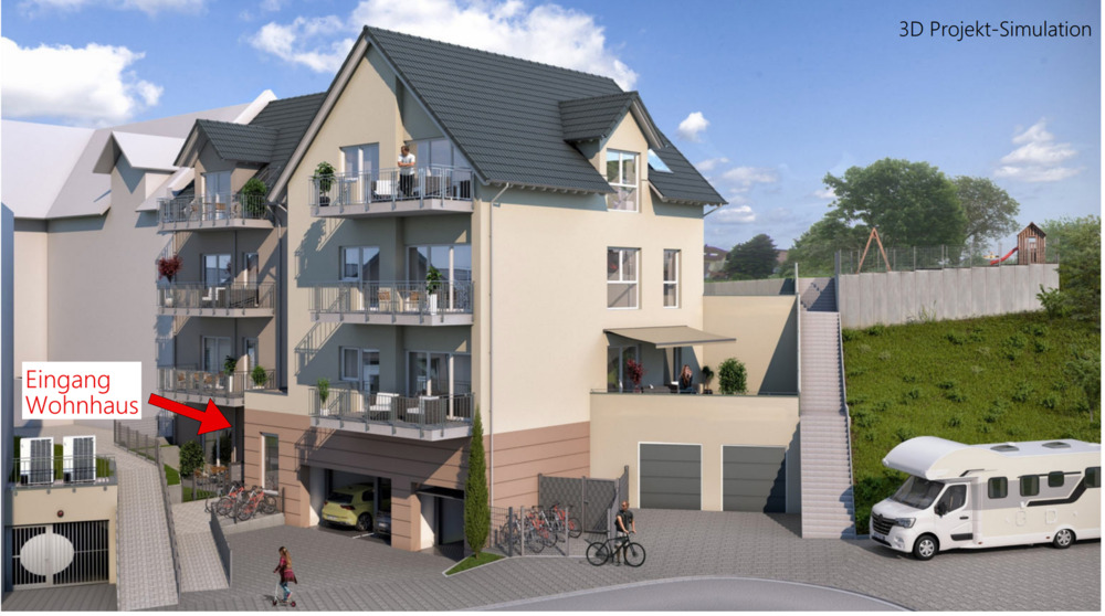 Hausansicht mit Wohnmobil-Anschluss