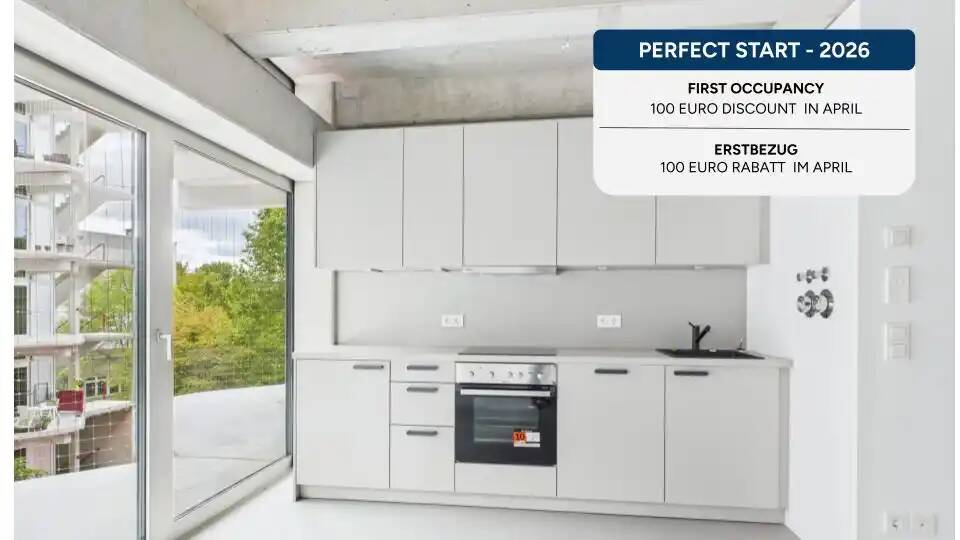 Thumbnail-Mietrabatt - Erstbezug: 2-Zimmer Wohnung mit EBK & Balkon, 5 Min. zur U5