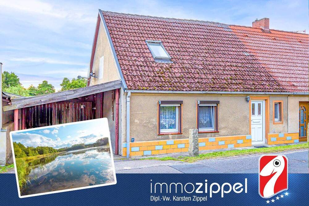 Thumbnail-Wohnen am schönen Haussee in Gerswalde: DHH, 4Zi., Wohn-Kü., 2 Bäder, Nebengebäude, 1.256 m² Grdstck