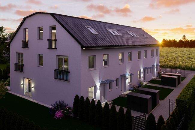 Thumbnail-Erstellung von modernen Niedrigenergie-RH mit Stellplätzen im idyllischen und grünen Gilching