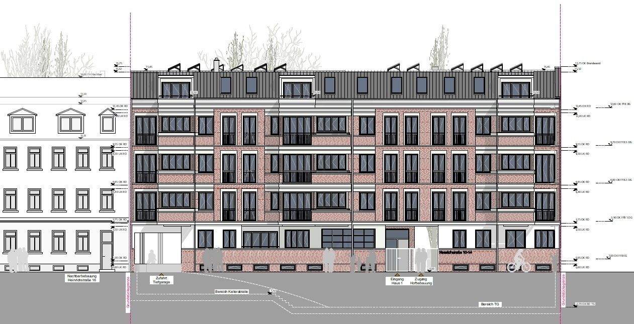 Thumbnail-Citylage in Leipzig, Neubau von 19 Wohnungen und 3 Stadthäusern im san. Altbau, Denkmal-AfA möglich!