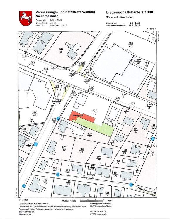 Thumbnail-HVV Immobilien: Interessantes Baugrundstück für Gewerbe und Wohnraum zentral in Achim-Uesen zu verkaufen!