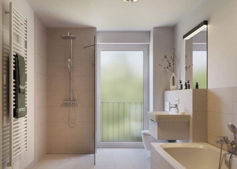 Thumbnail-Stilvolle Neubauwohnung am Kurpark: Geräumige 3 Zimmer mit Tageslichtbad und Südbalkon