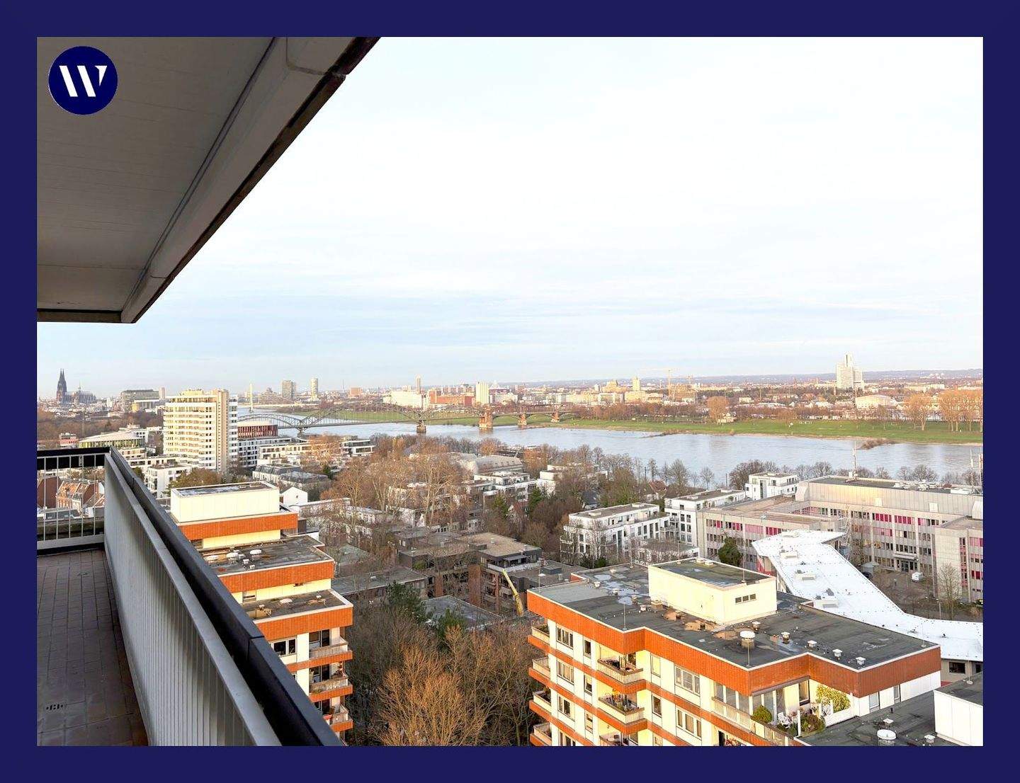 Thumbnail-Wohngenuss & Rheinblick, frisch modernisierte 3 Zimmer mit Rundum-Panorama-Balkon, neues Bad, Aufzug