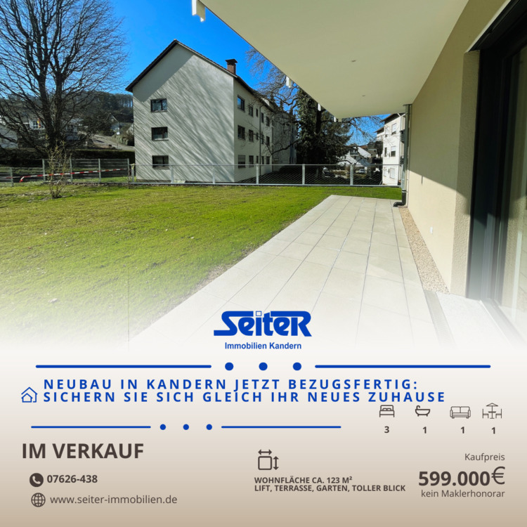 Thumbnail-Jetzt können Sie einziehen: Tolle 4,5-Zimmer-Neubauwohnung mit Garten im Ölmättle in Kandern