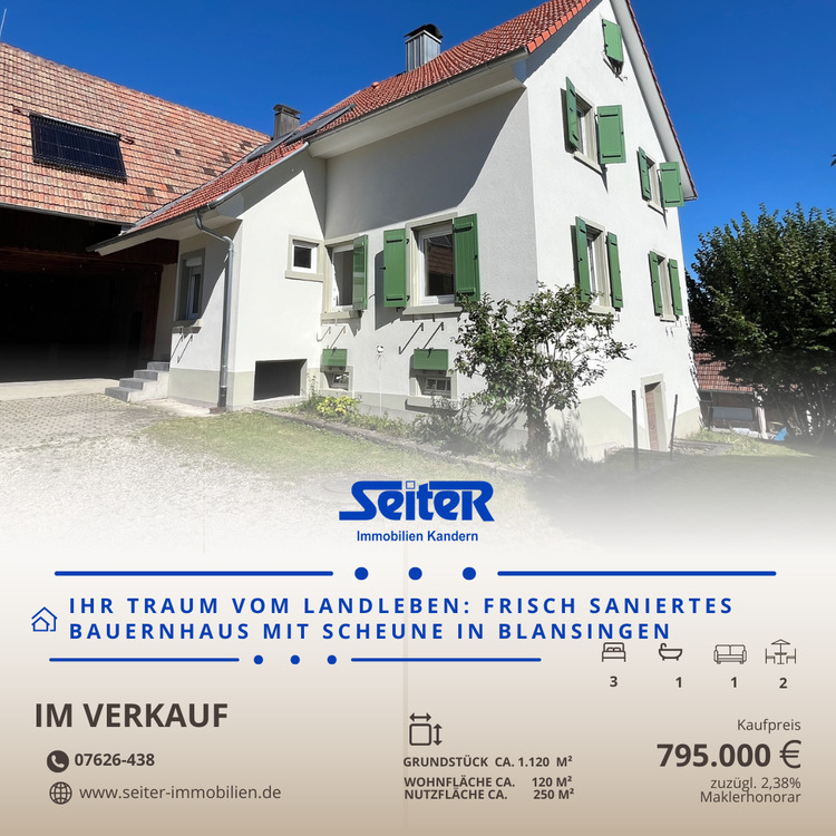 Thumbnail-Wir erfüllen Ihren Traum vom Landleben: Frisch saniertes Bauernhaus in Blansingen