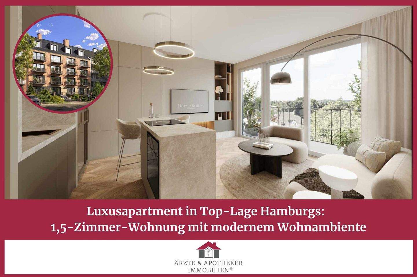 Thumbnail-Luxusapartment in Top-Lage Hamburgs: 1,5-Zimmer-Wohnung mit modernem Wohnambiente