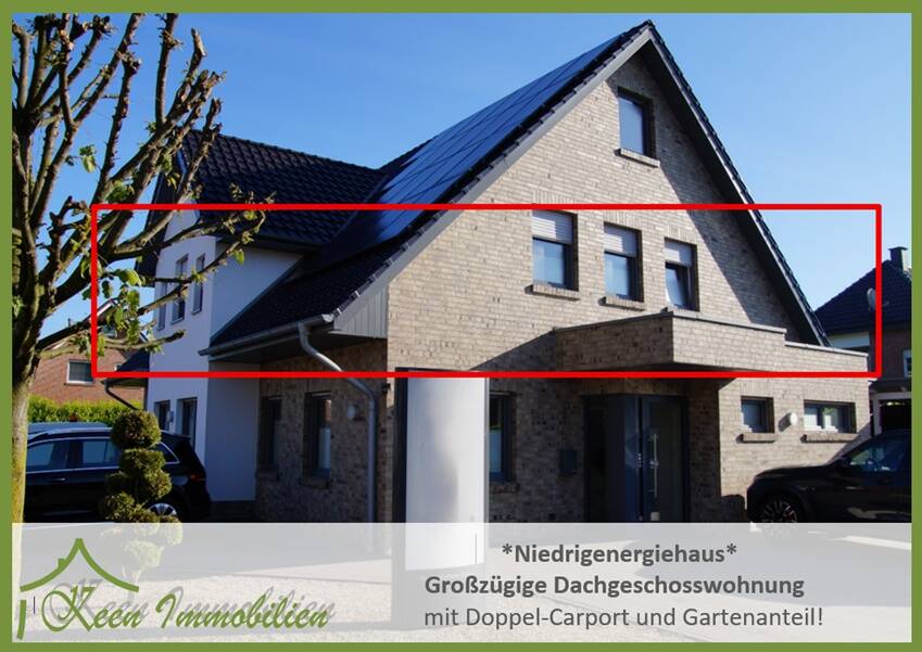 Thumbnail-Großzügige Dachgeschosswohnung mit Doppel-Carport und Gartenanteil!