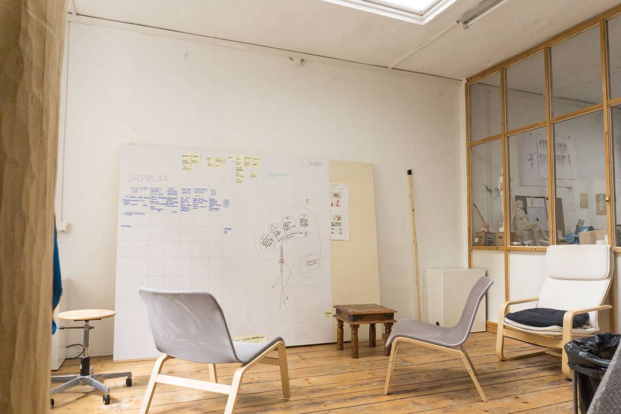 Thumbnail-Denkräume München: 110 m2 Atelier, 3-6 Plätze, 350€Monat