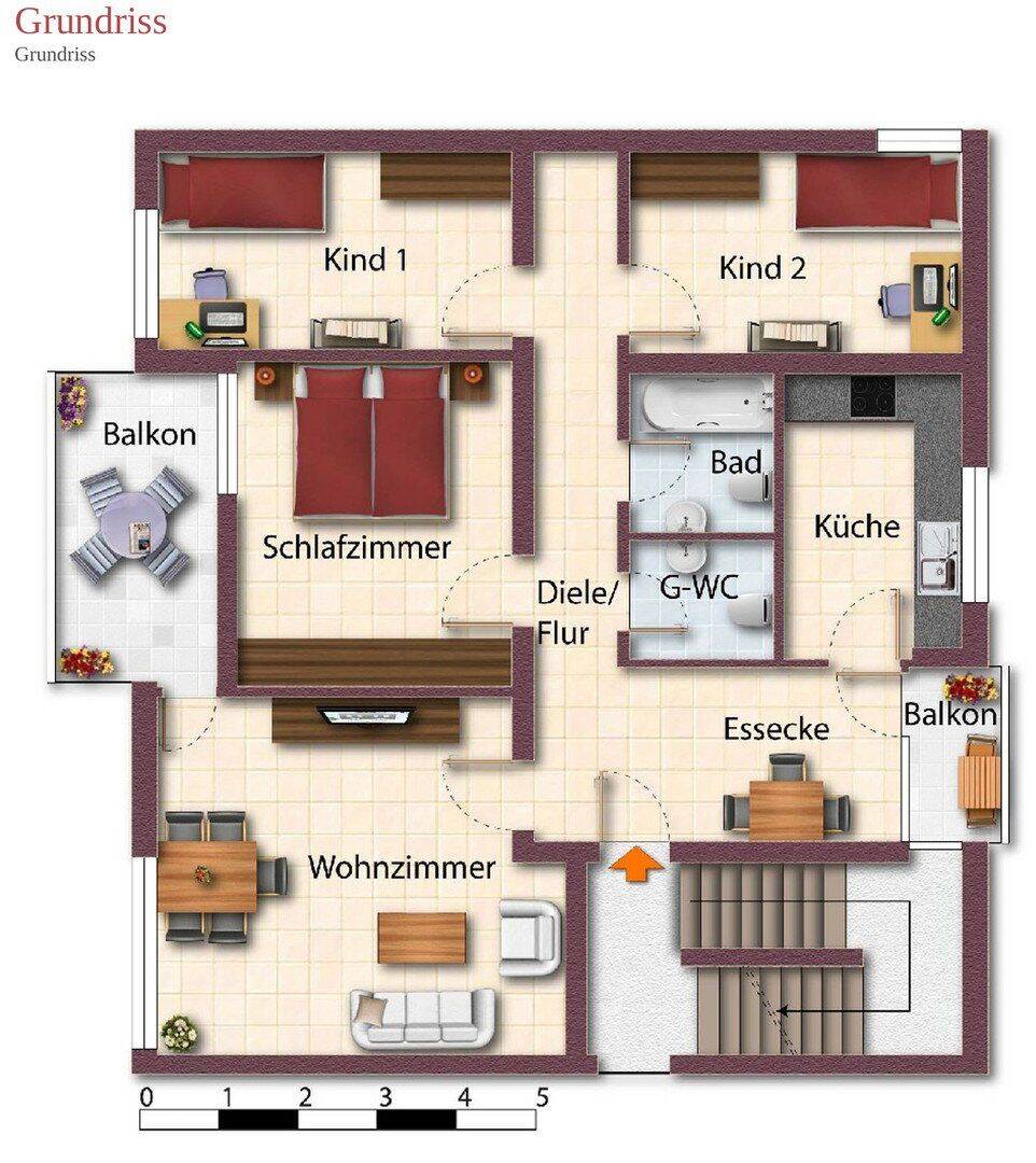 Thumbnail-Großzügige 4-Zimmer-Eigentumswohnung mit zwei Balkonen in beliebter Lage von Bochum-Harpen