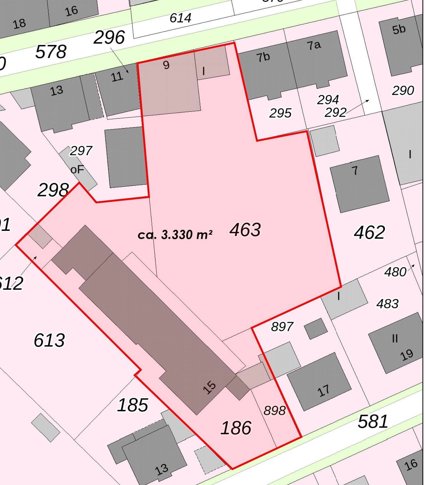 Thumbnail-Baugrundstück 3.330 m² in Lünen Süd mit eingeschossigem Altbestand und Erschließung von 2 StraßenSeiten!