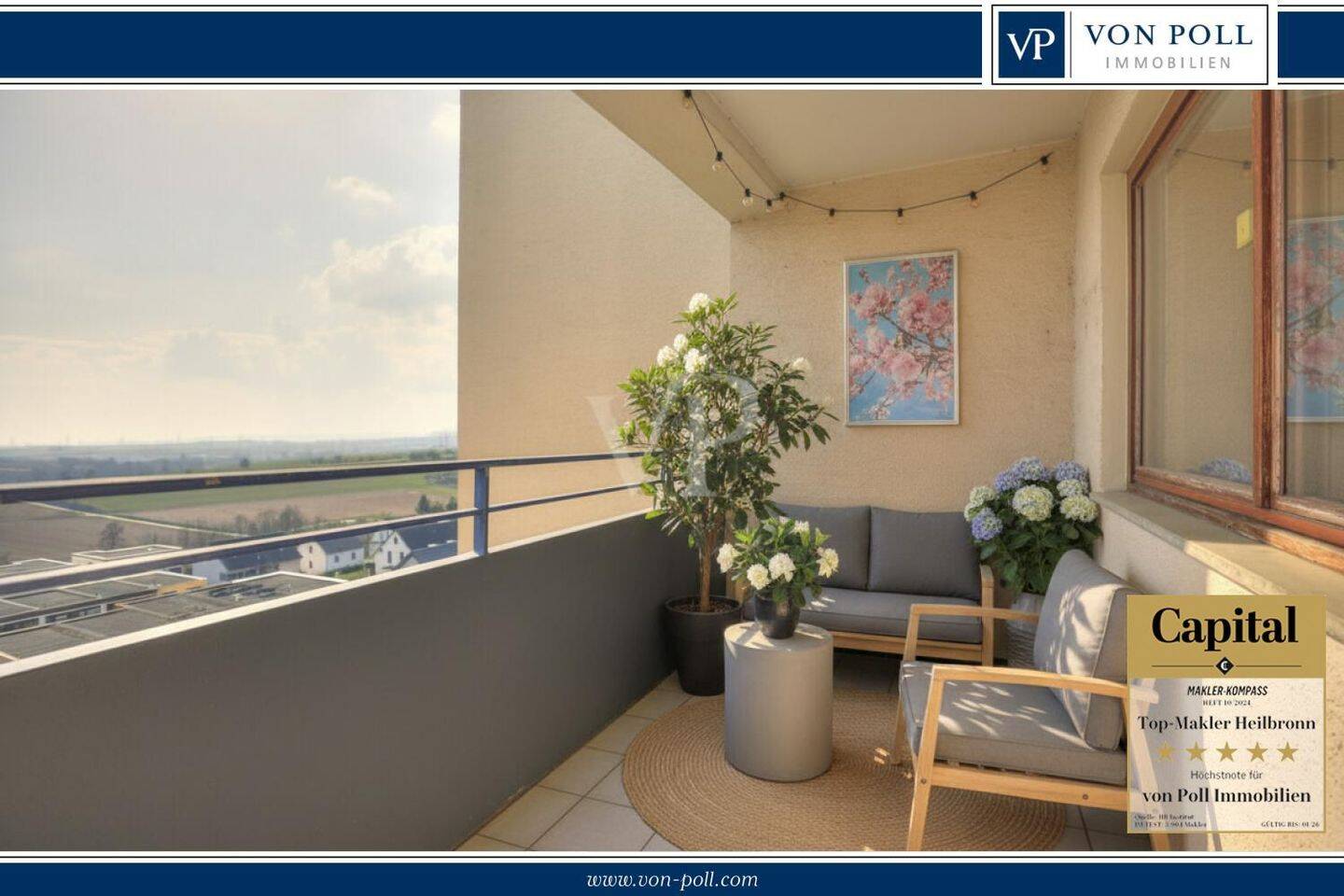 Thumbnail-Großzügig wohnen mit Fernblick: 4-Zimmer-Wohnung mit Südbalkon