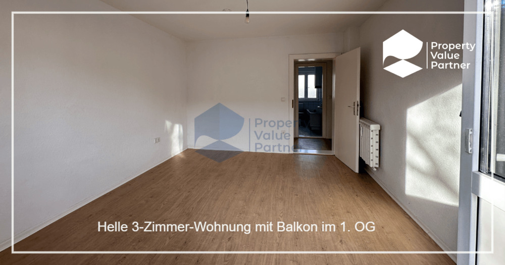 Thumbnail-Helle 3-Zimmer-Wohnung mit Balkon im 1. OG