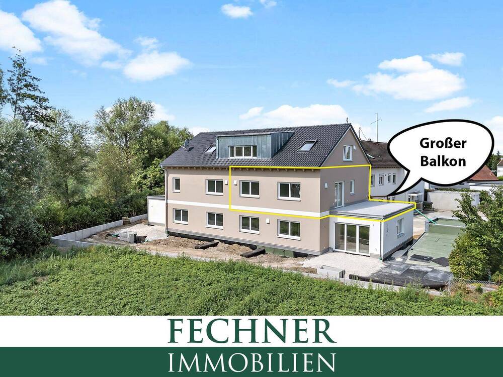 Thumbnail-NEUBAU: Ingolstadt-Süd (Hundszell) 2-Zimmer-Etagenwohnung (1. OG) mit großer Dachterrasse (27,42m²)