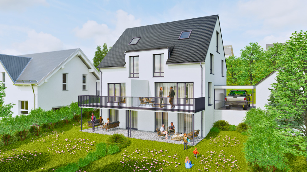 Thumbnail-Ausblick für Anspruchsvolle: Hochwertig projektierte DHH mit Solar und Ihren Wünschen in Berglen!