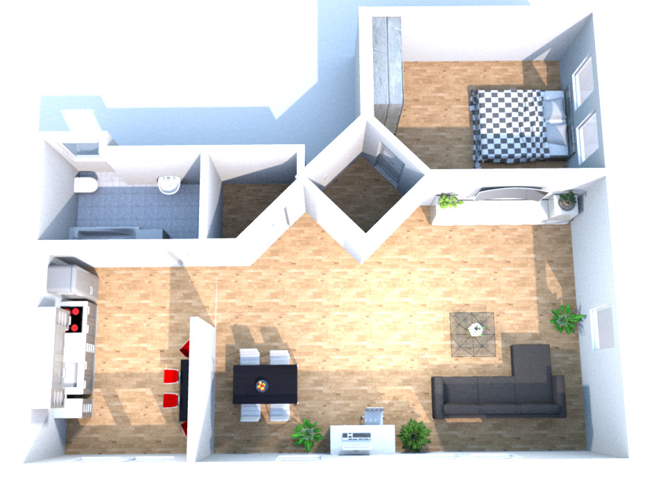 Thumbnail-ausergewöhnliche DG-2-Raum-Wohnung mit offenem Schnitt in zentraler Lage von Waldheim