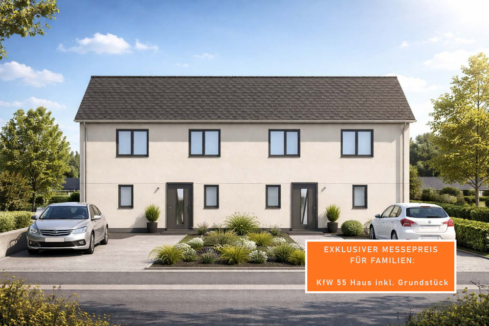 Thumbnail-KfW 55 Standard, Preis inkl. Grundstück, Erstbezug! - Moderne Doppelhaushälfte