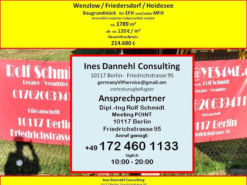 Thumbnail-Grundstück in Dannenreich, Wenzlow bei Friedersdorf - Heidesee für EFH o. MFH