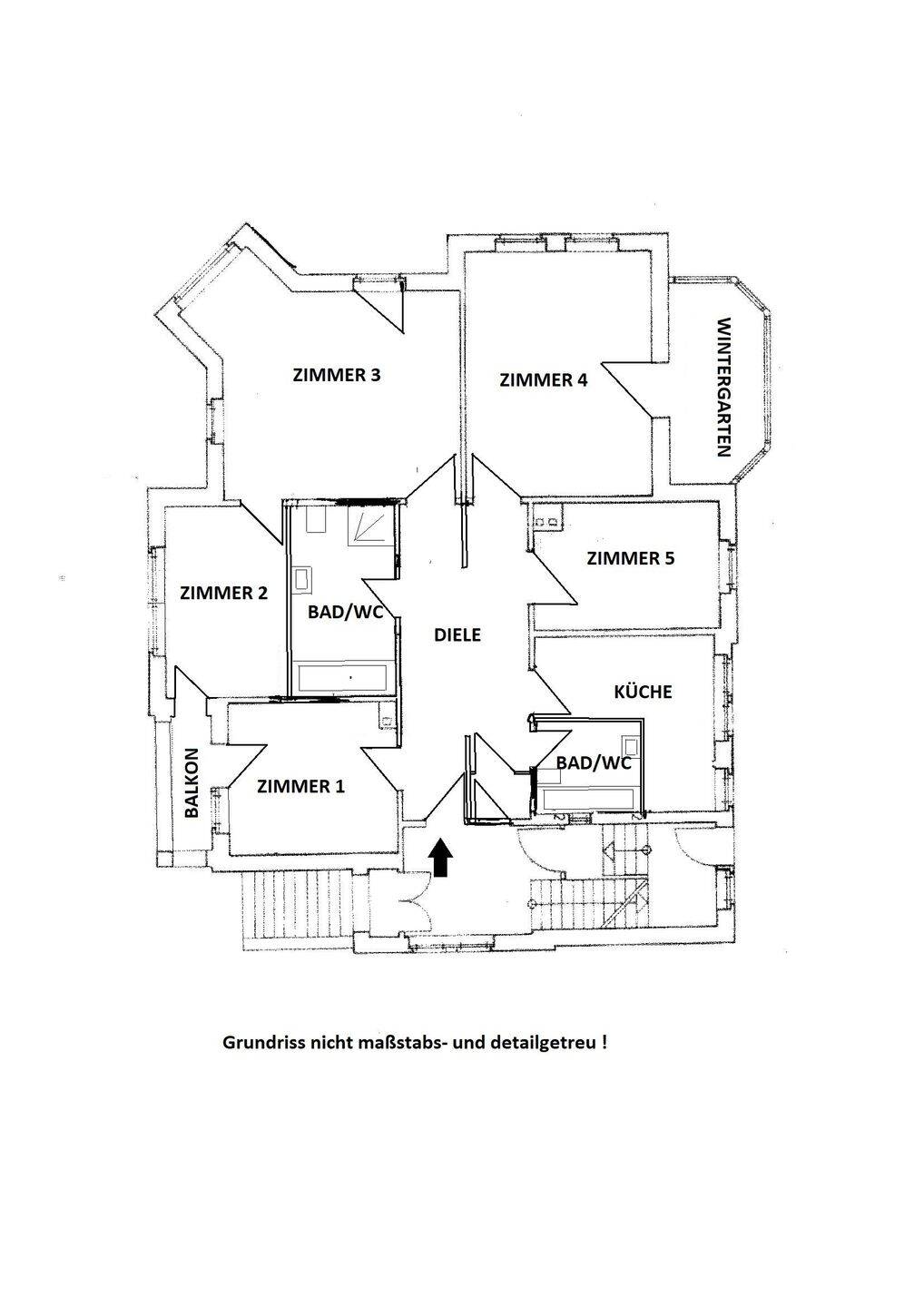 Thumbnail-Helle und freundliche 5-Zimmer-Wohnung mit Wintergarten und kleinem Balkon in zentraler Wohnlage von Rudolstadt