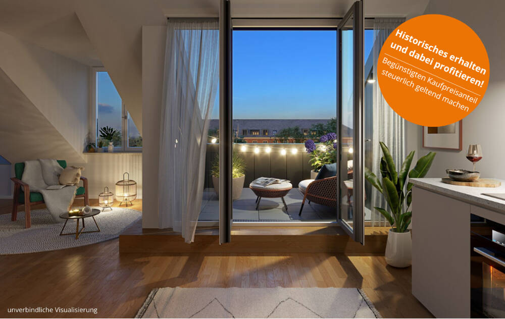 Thumbnail-3 Zimmer-Dachgeschoss-Wohnung mit ca. 74m² und gemütlicher Loggia