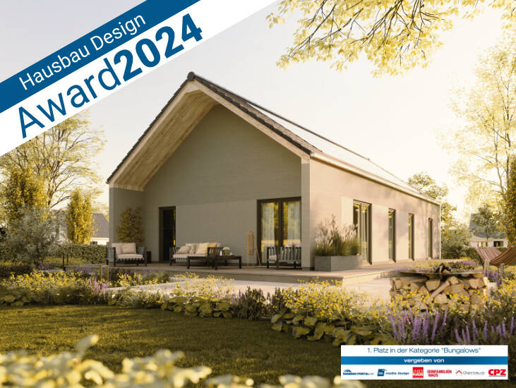 Thumbnail-Moderner Bungalow mit überdachter Terrasse.