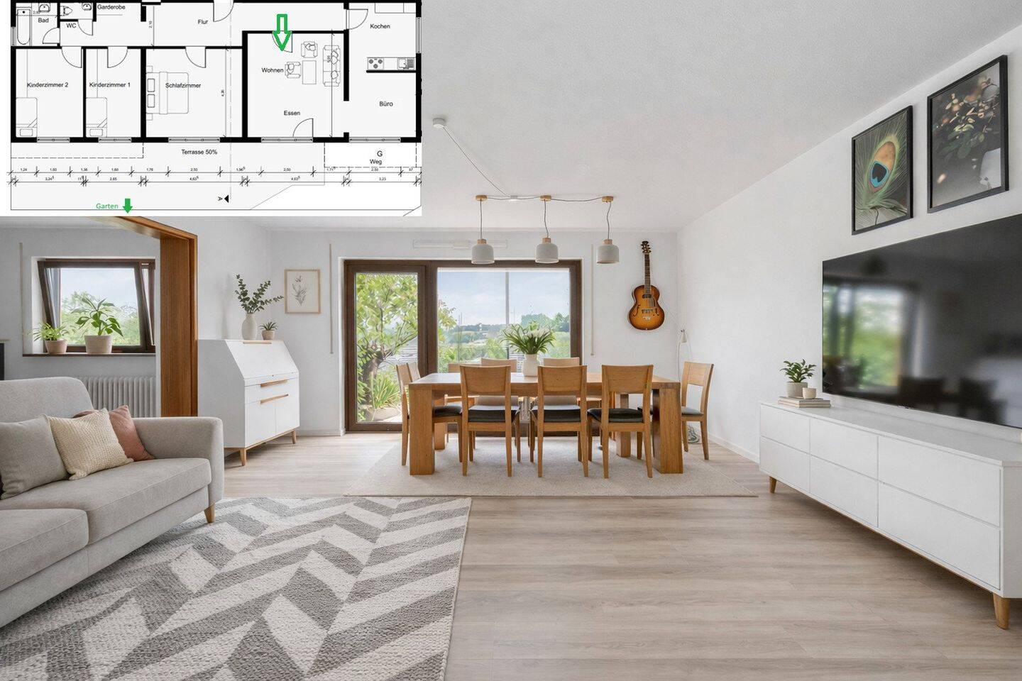 Thumbnail-Helle 4,5 Zi- Wohnung in idyllischer Aussichtslage mit Südterrasse, Garten, Garage *PROVISIONSFREI*