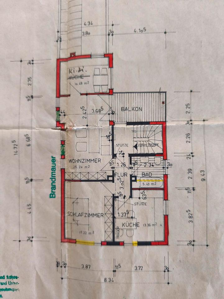 Thumbnail-3 Zimmer Wohnung, 1. Stock, 75 qm. Großer Balkon, EBK