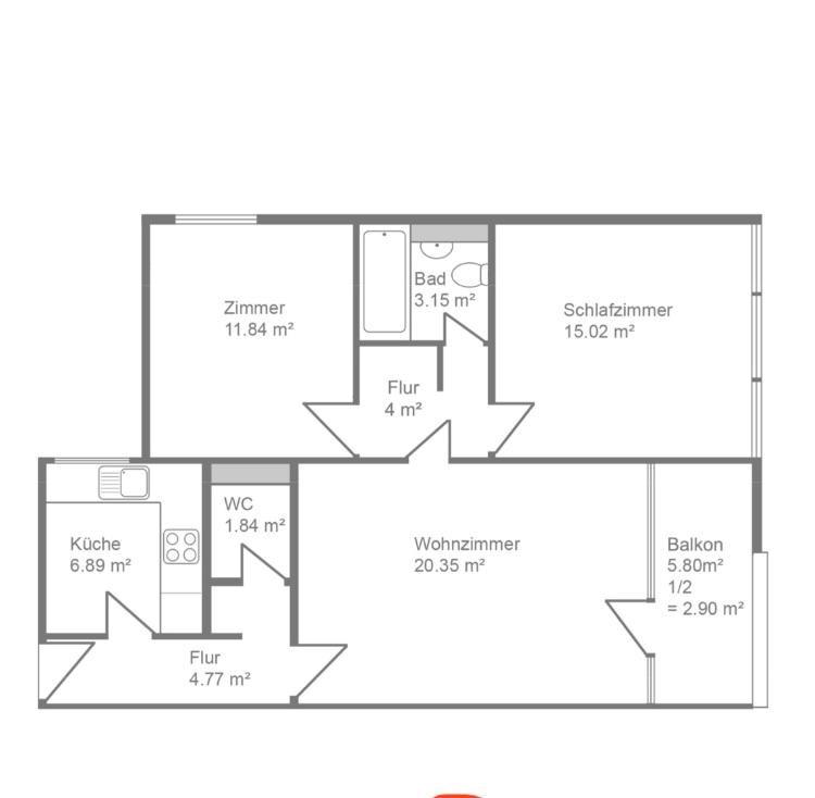 Thumbnail-Von Privat 3-Zimmerwohnung in Unterhaching