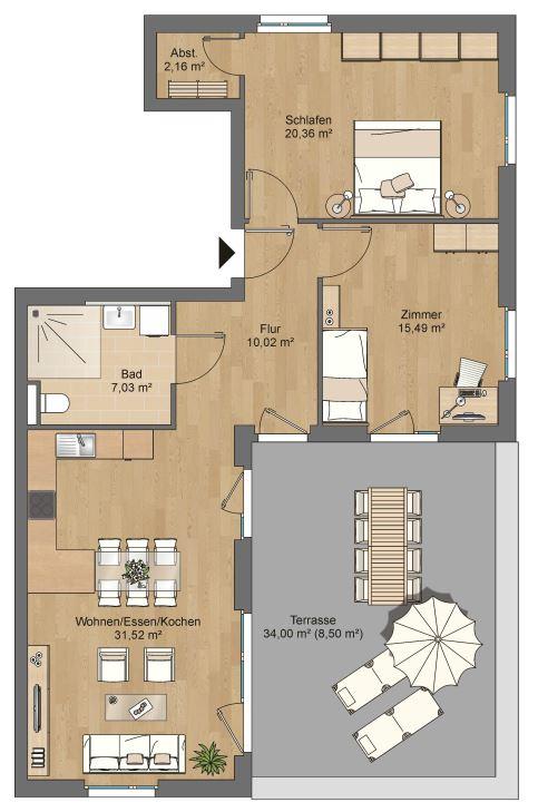 Thumbnail-Exklusive 3-Zimmer-Wohnung zu vermieten