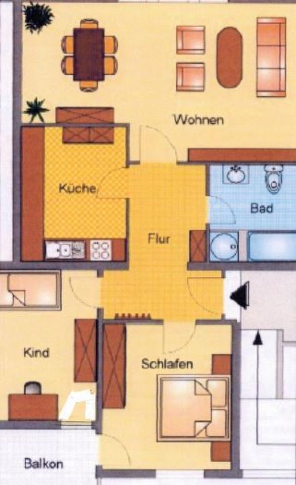 Thumbnail-Idyllische 3-Zimmer-Whg. zu vermieten