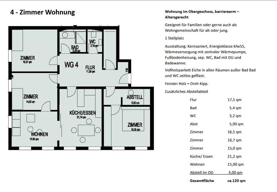 Thumbnail-Leutkirch helle Whg 120qm, zentrumsnah, WG geeignet oder als Büro